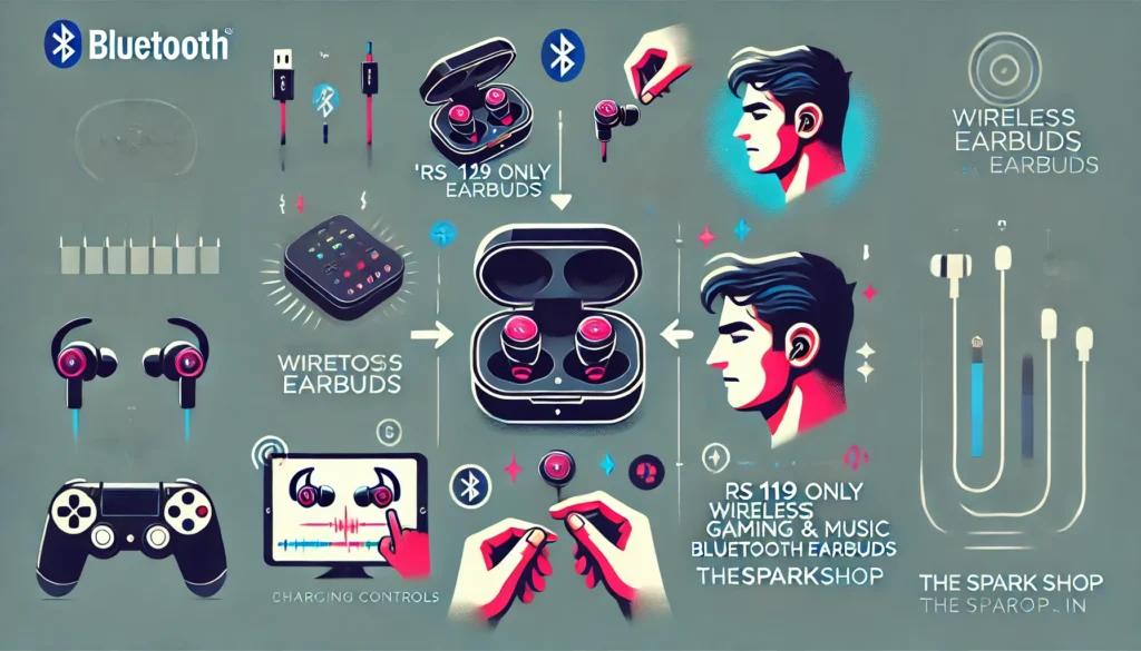 Step-by-Step Guide on RS 119 Only Wireless Earbuds for Gaming & Music Bluetooth Earbuds TheSparkShop.in